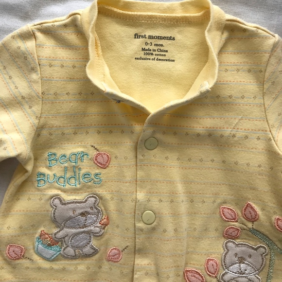 Newborn 0-3 mo Pink & Yellow Onsies-Lot of 6 - Picture 6 of 8